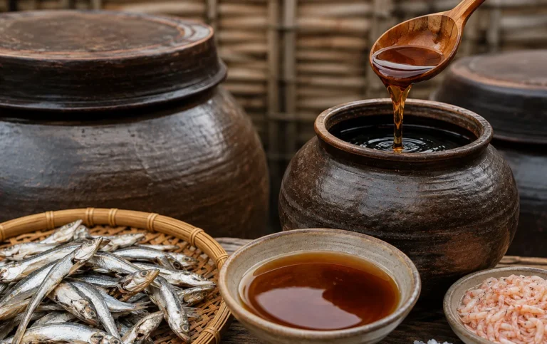 Korean eoganjang fish sauce in a traditional onggi pot