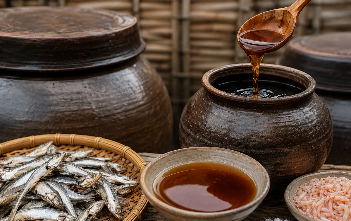 Korean eoganjang fish sauce in a traditional onggi pot