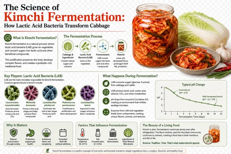 Science of kimchi fermentation lactic acid bacteria transforming napa cabbage